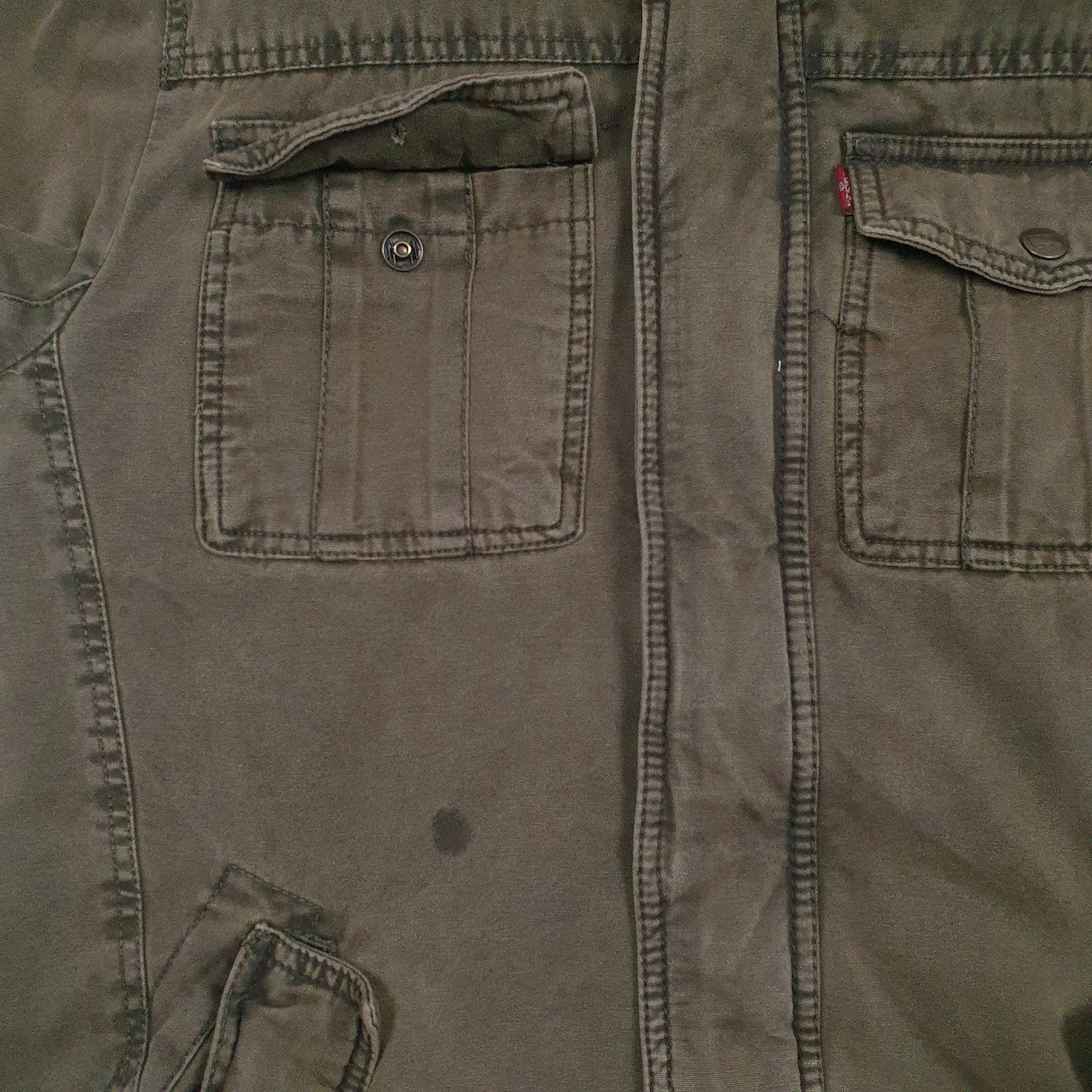 Mens Green Levis Sherpa Lined  Coat