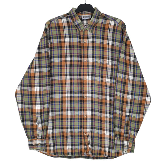 Mens Green Alexandre Vintage Flannel Long Sleeve Shirt