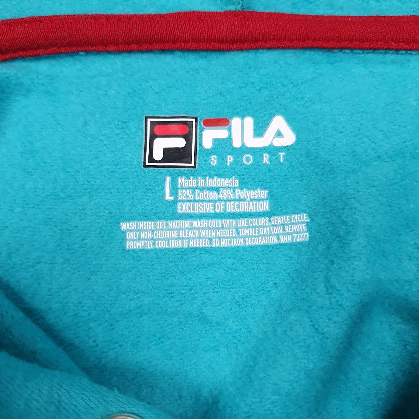 Womens Blue Fila Spellout Hoodie Jumper