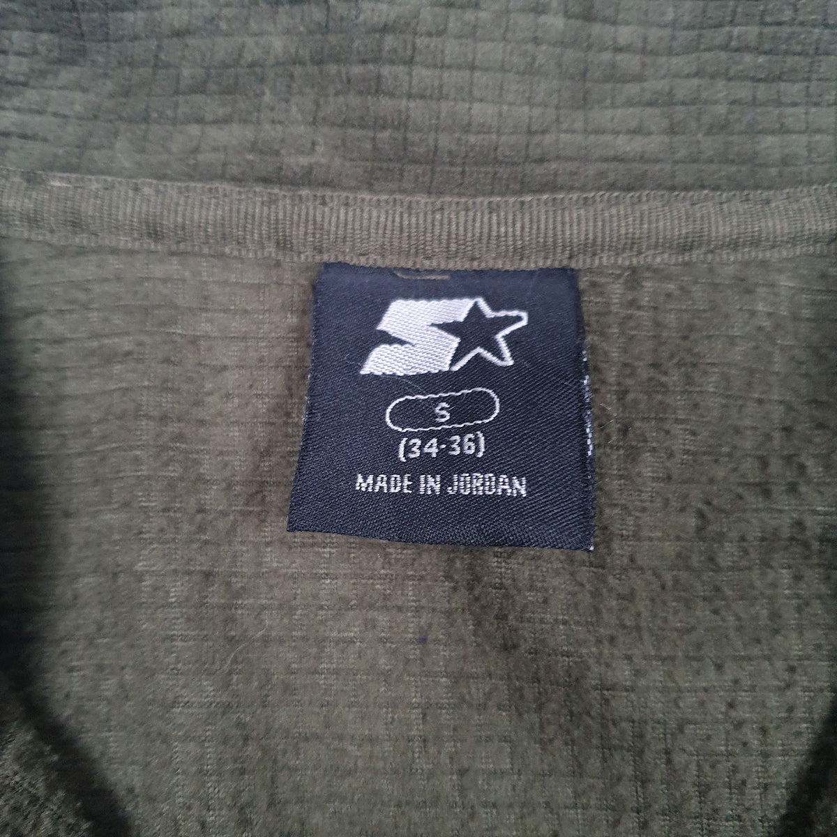 Mens Green Starter  Quarter Zip Jumper