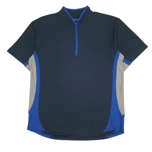 Mens Navy Asics Active Wear Cycling Quarter Zip Jumper