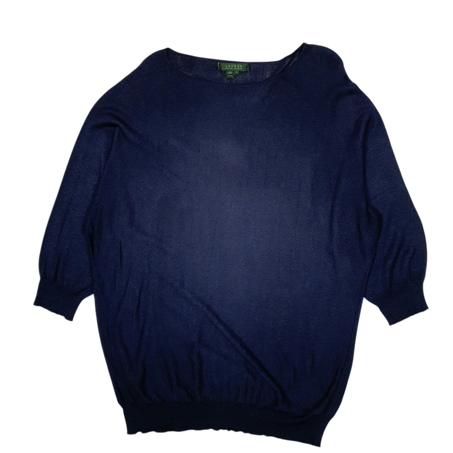 Womens Navy Ralph Lauren Lightweight Baggy Shoal Crewneck Jumper