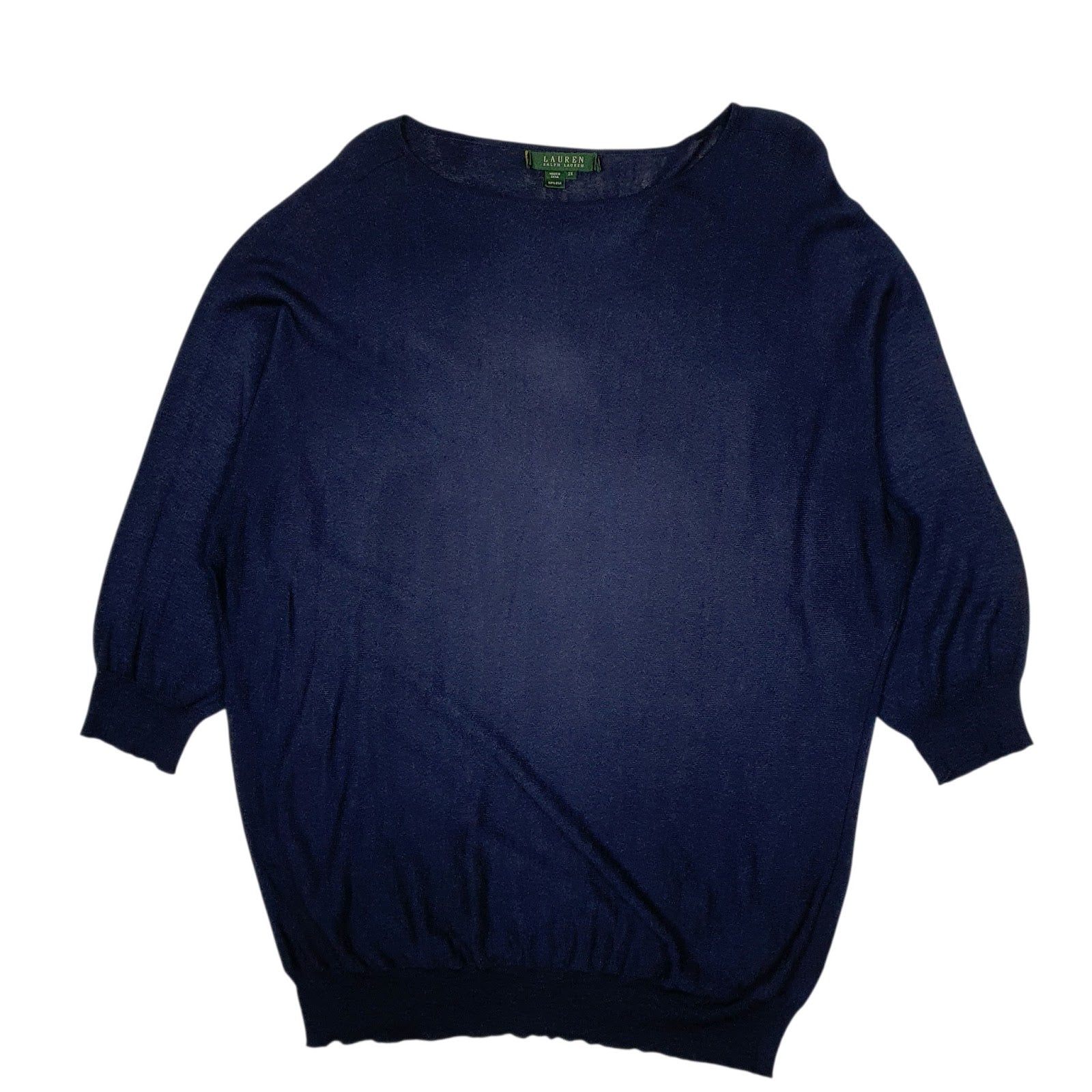 Womens Navy Ralph Lauren Lightweight Baggy Shoal Crewneck Jumper