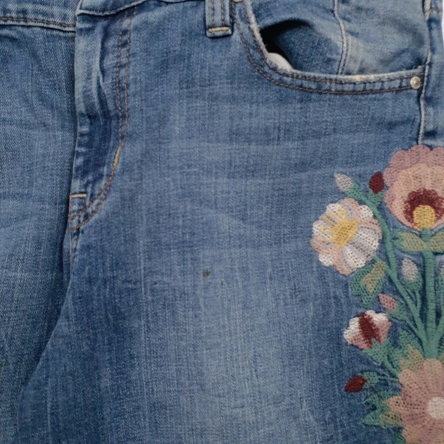 Womens Blue Jessica Simpson Embroidered  Jeans