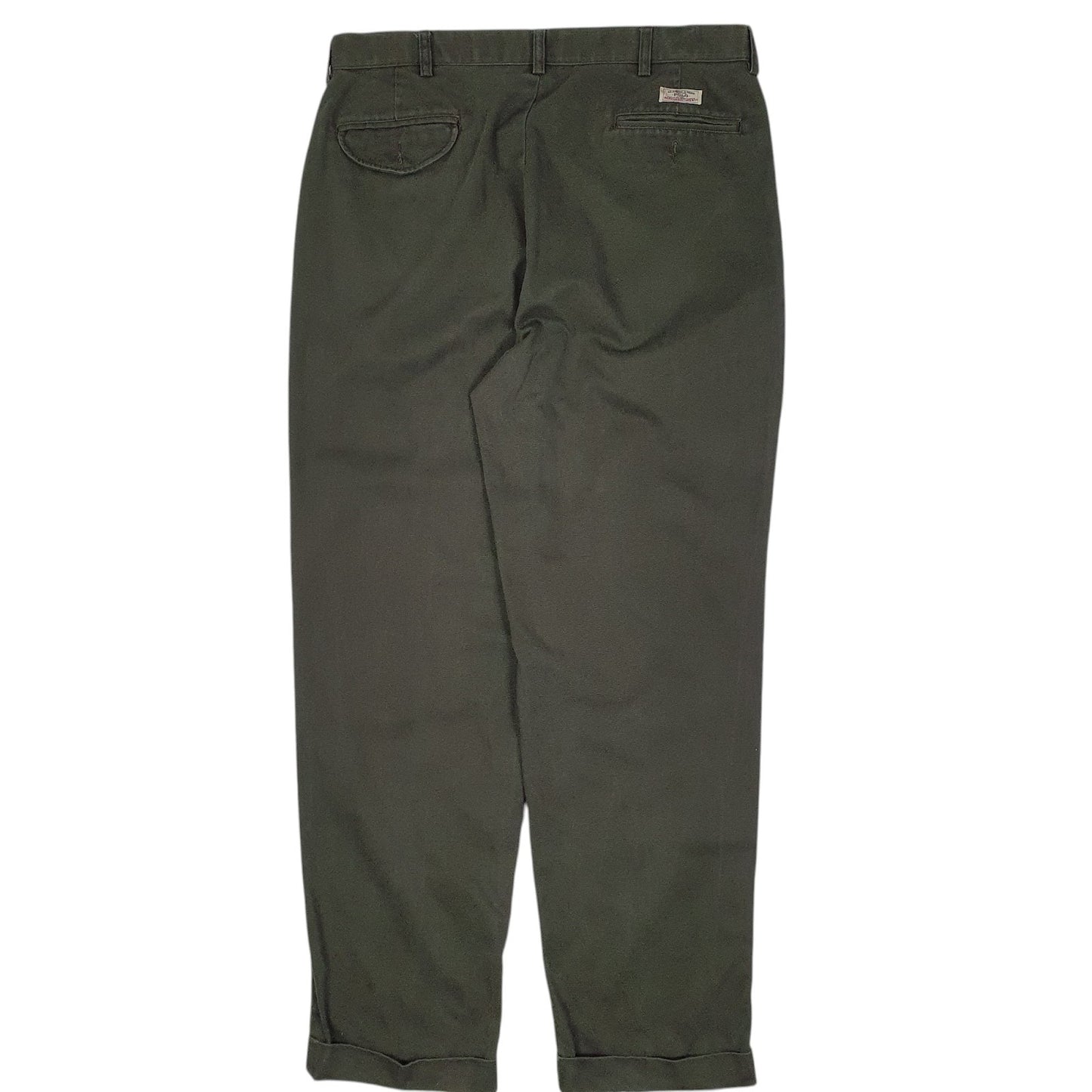 Mens Green Polo Ralph Lauren Hammond Pant Pleated Vintage 90s  Trousers
