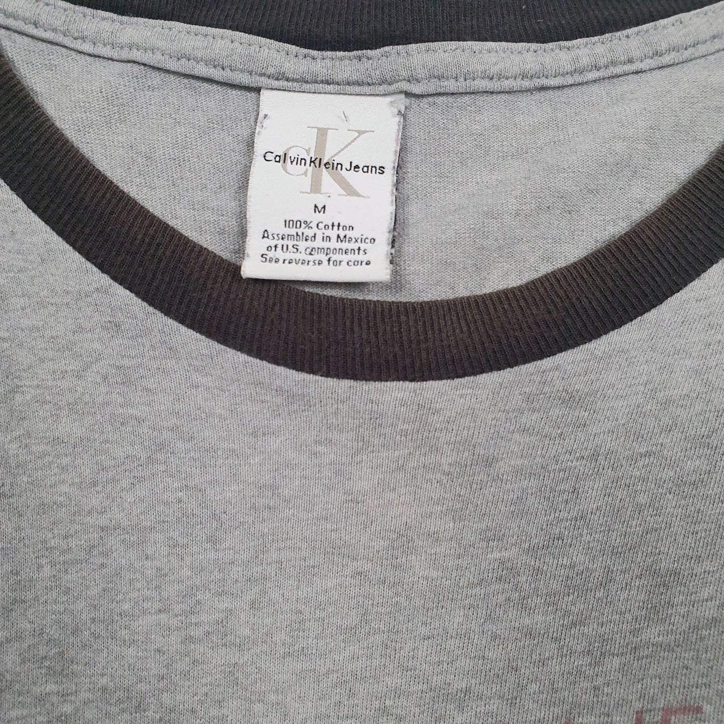 Mens Grey Calvin Klein Oversized  T Shirt