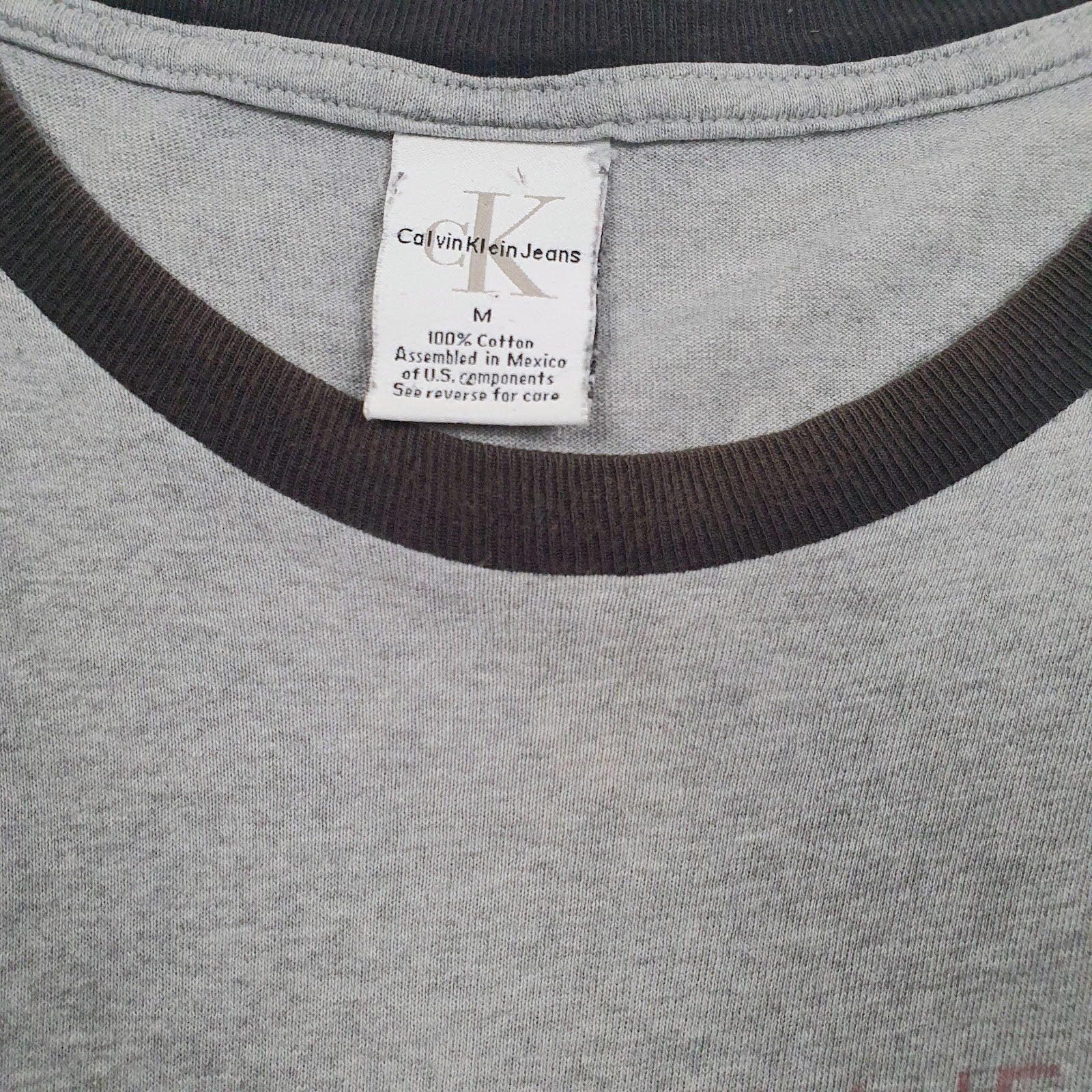 Mens Grey Calvin Klein Oversized  T Shirt