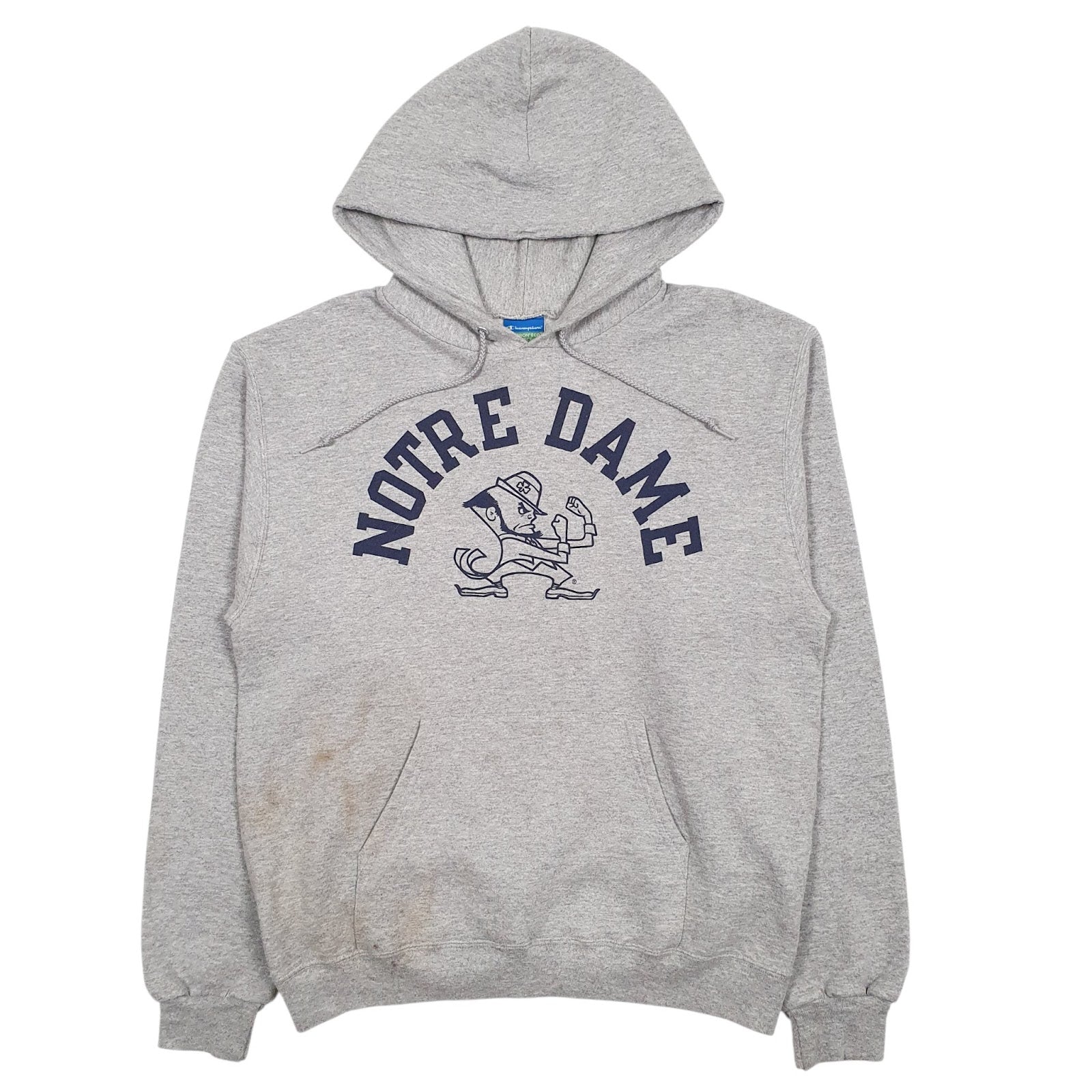Mens Grey Champion Notre Dame Hoodie Jumper