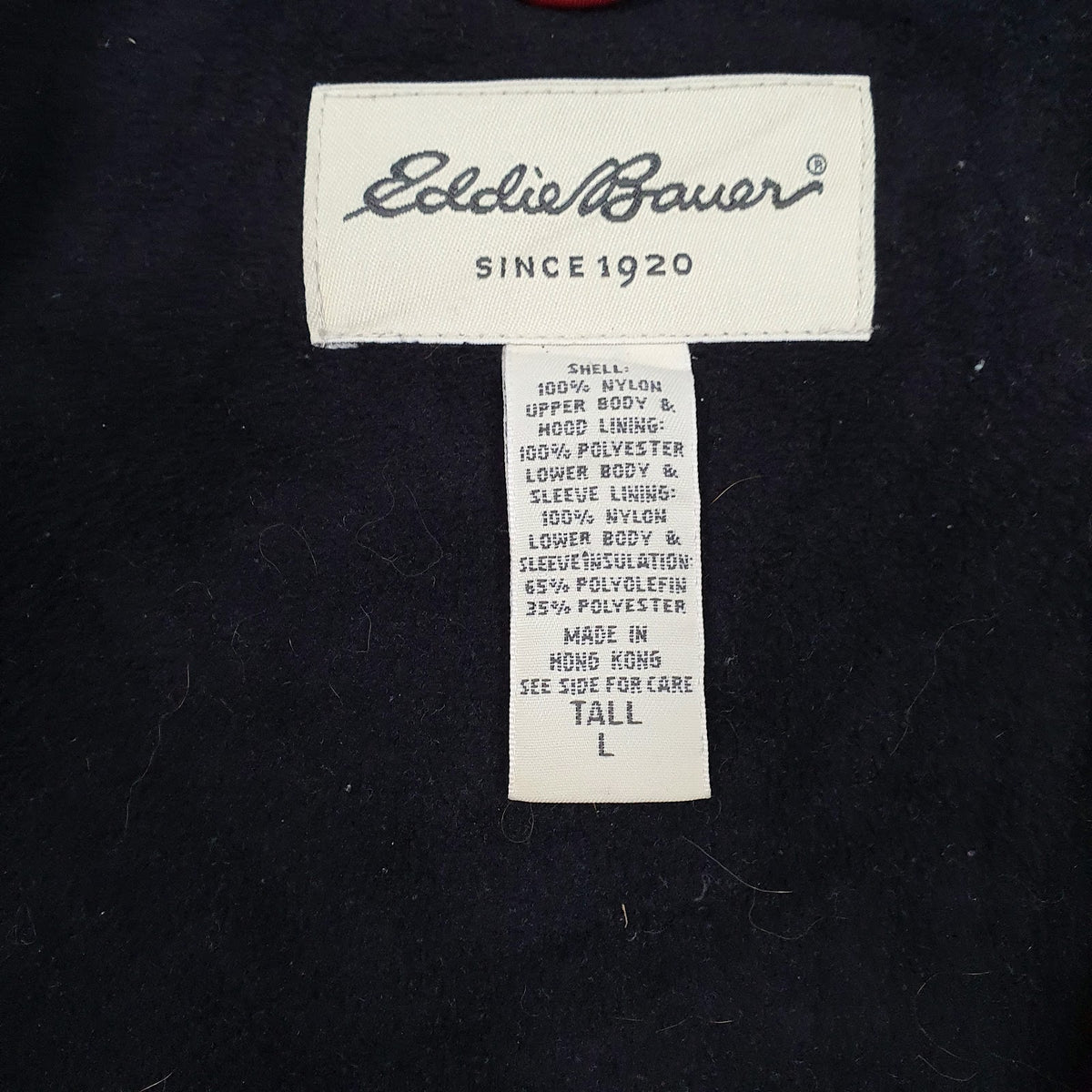 Mens Red Eddie Bauer Fleece Lined  Coat