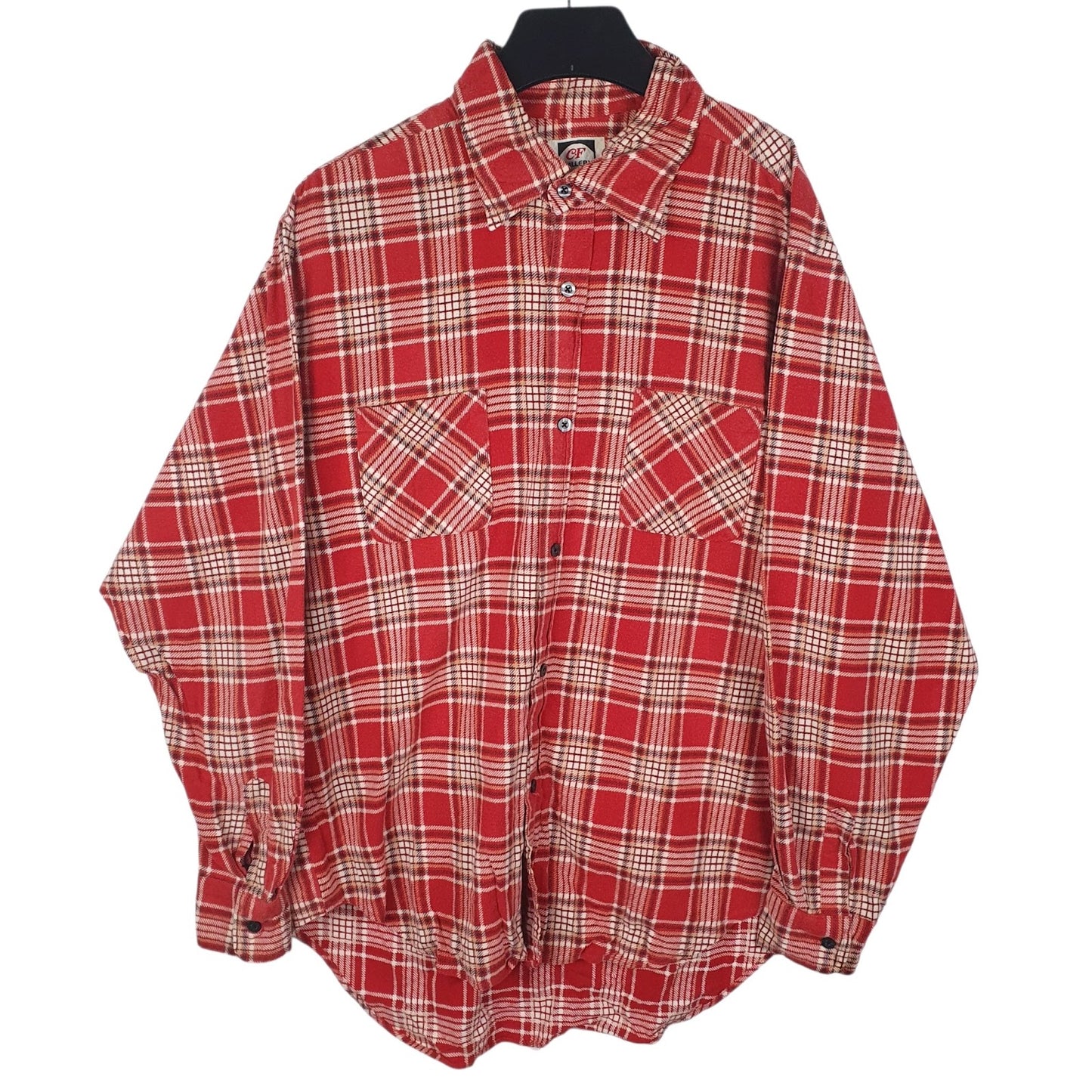 Mens Red C.F Gallery Vintage Flannel Long Sleeve Shirt