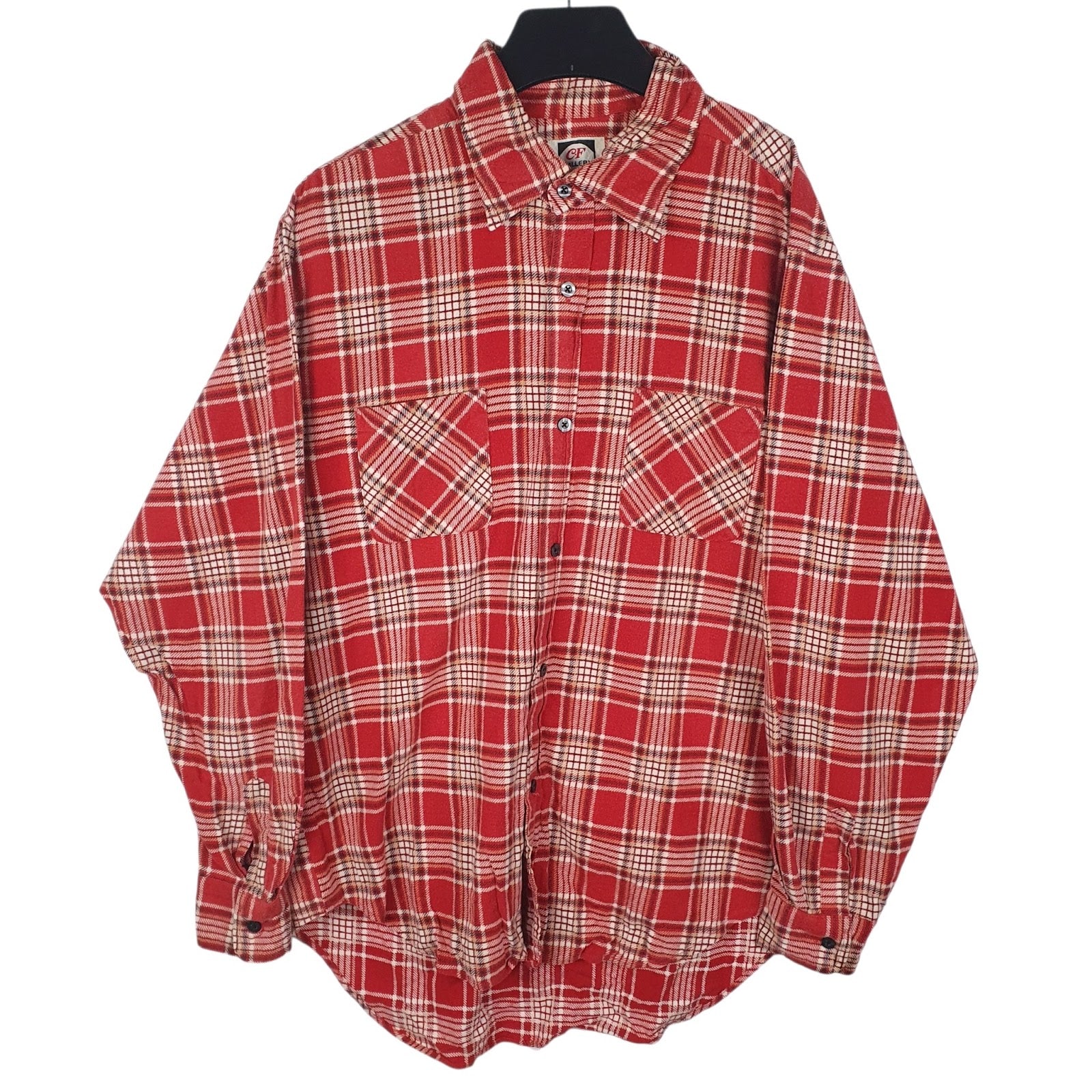 Mens Red C.F Gallery Vintage Flannel Long Sleeve Shirt