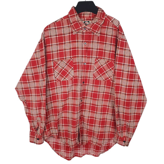 Mens Red C.F Gallery Vintage Flannel Long Sleeve Shirt