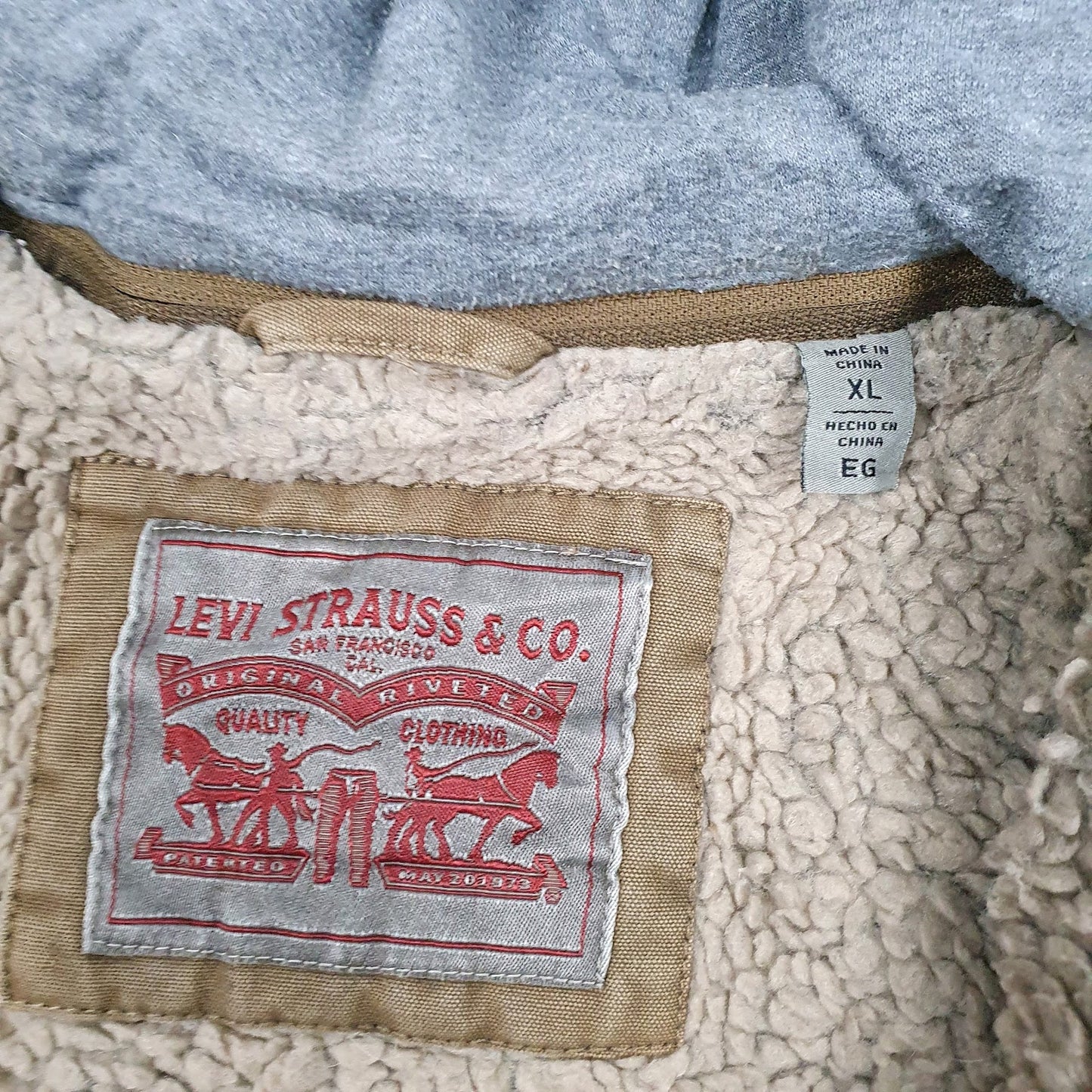 Mens Brown Levis Sherpa Lined  Coat