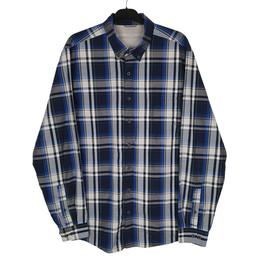 Mens Navy Eddie Bauer Walking Hiking Long Sleeve Shirt
