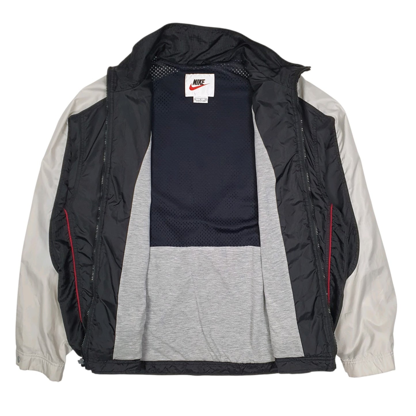 Mens Black Nike Vintage 90s Hoodie Coat