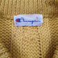 Womens Yellow Champion Vintage Cable Knit Crewneck Jumper