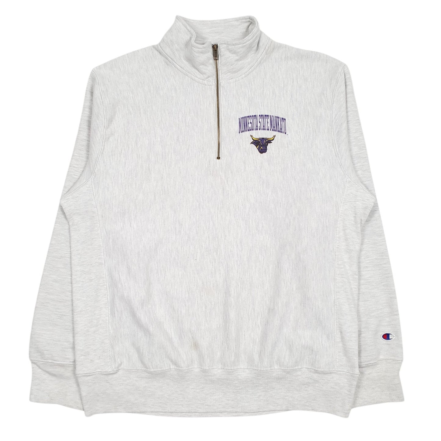 Mens Grey Champion Reverse Weave Minnesota State Quarter Zip Jumper