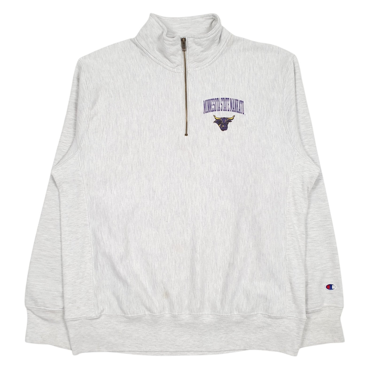 Mens Grey Champion Reverse Weave Minnesota State Quarter Zip Jumper