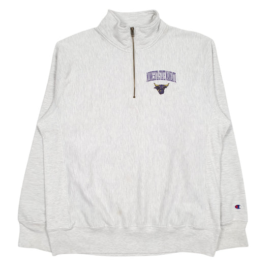 Mens Grey Champion Reverse Weave Minnesota State Quarter Zip Jumper