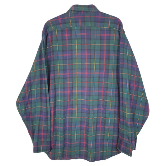 Mens Green L.L.Bean Flannel Vintage 90s Made In USA  Shirt