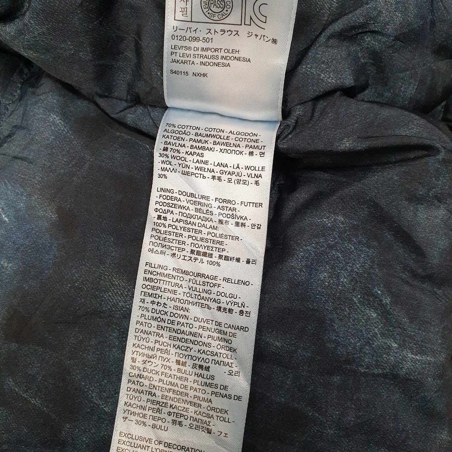 Mens Navy Levis Bodywarmer Vest  Coat