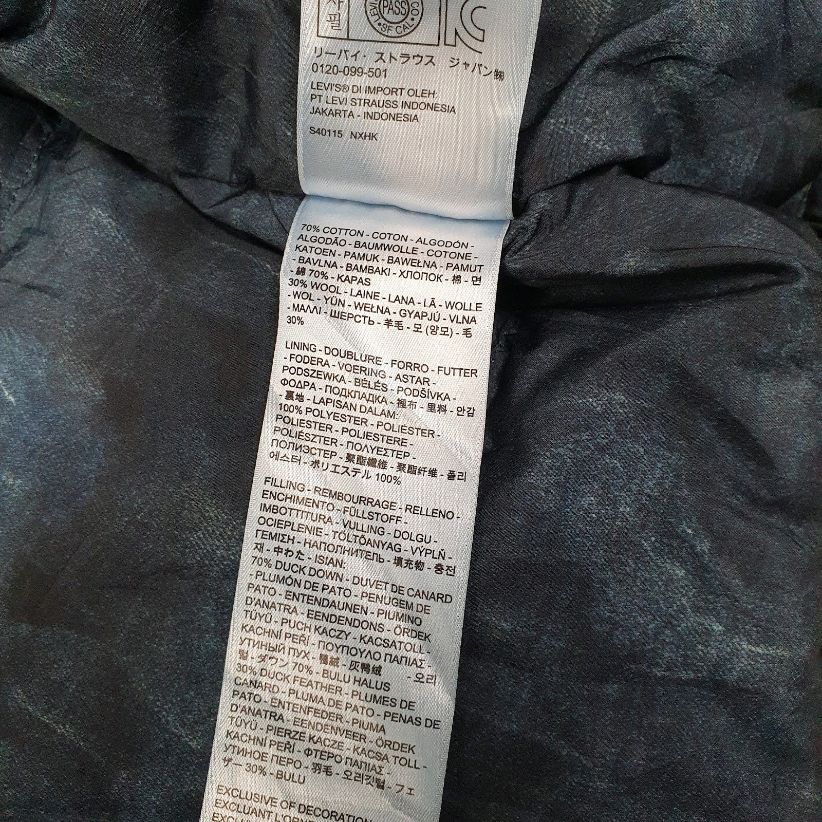 Mens Navy Levis Bodywarmer Vest  Coat
