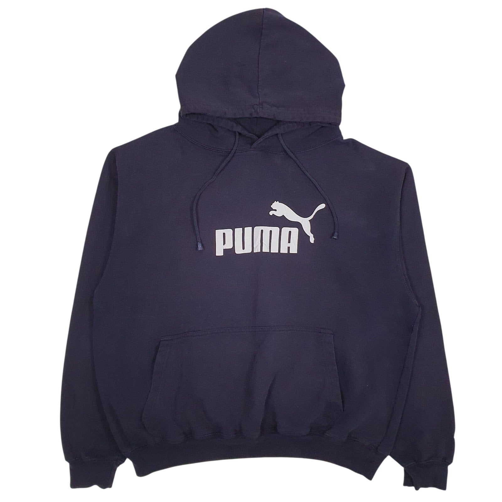 Mens Navy Puma Spellout Hoodie Jumper