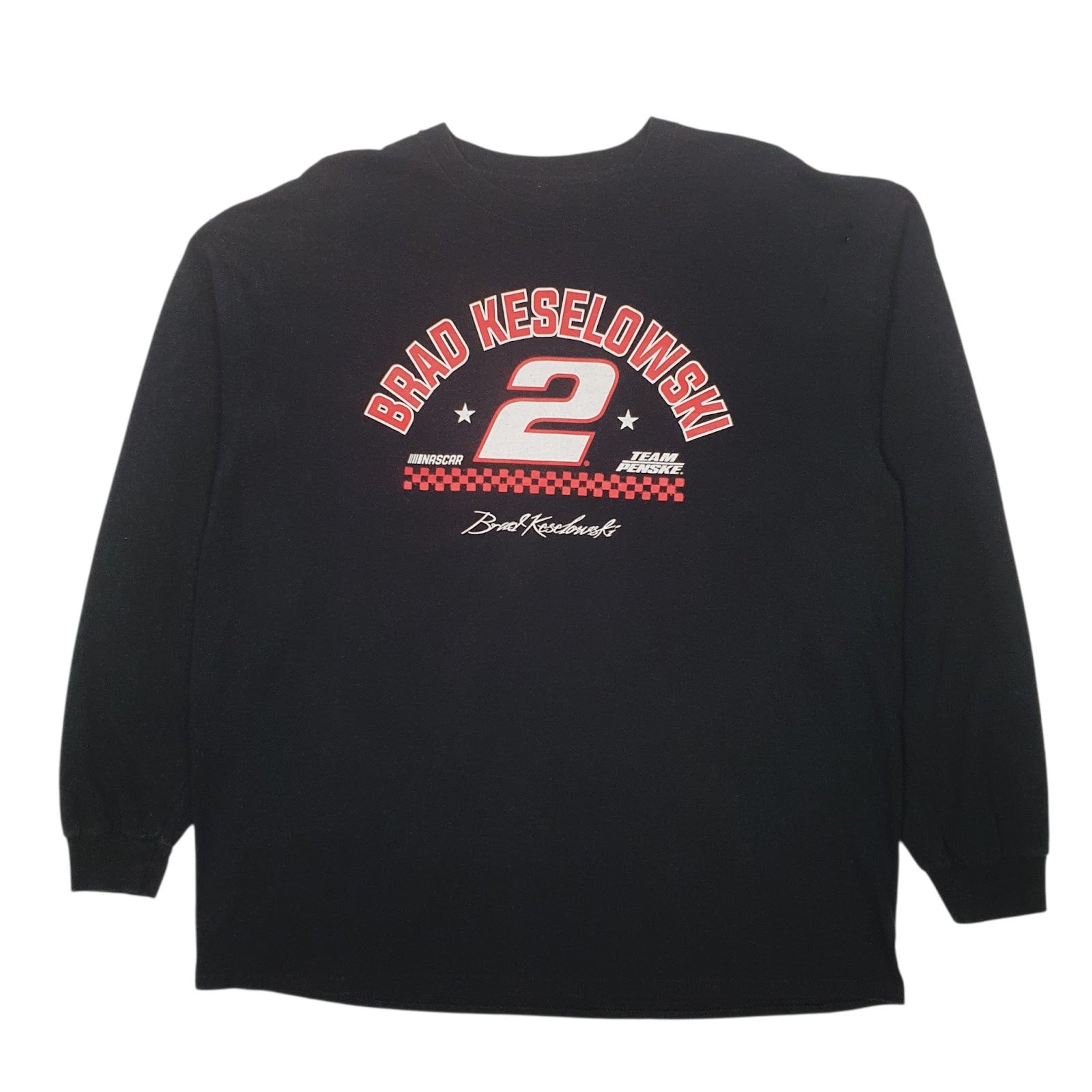 Mens Black Nascar Brad Kesolowski Long Sleeve T Shirt
