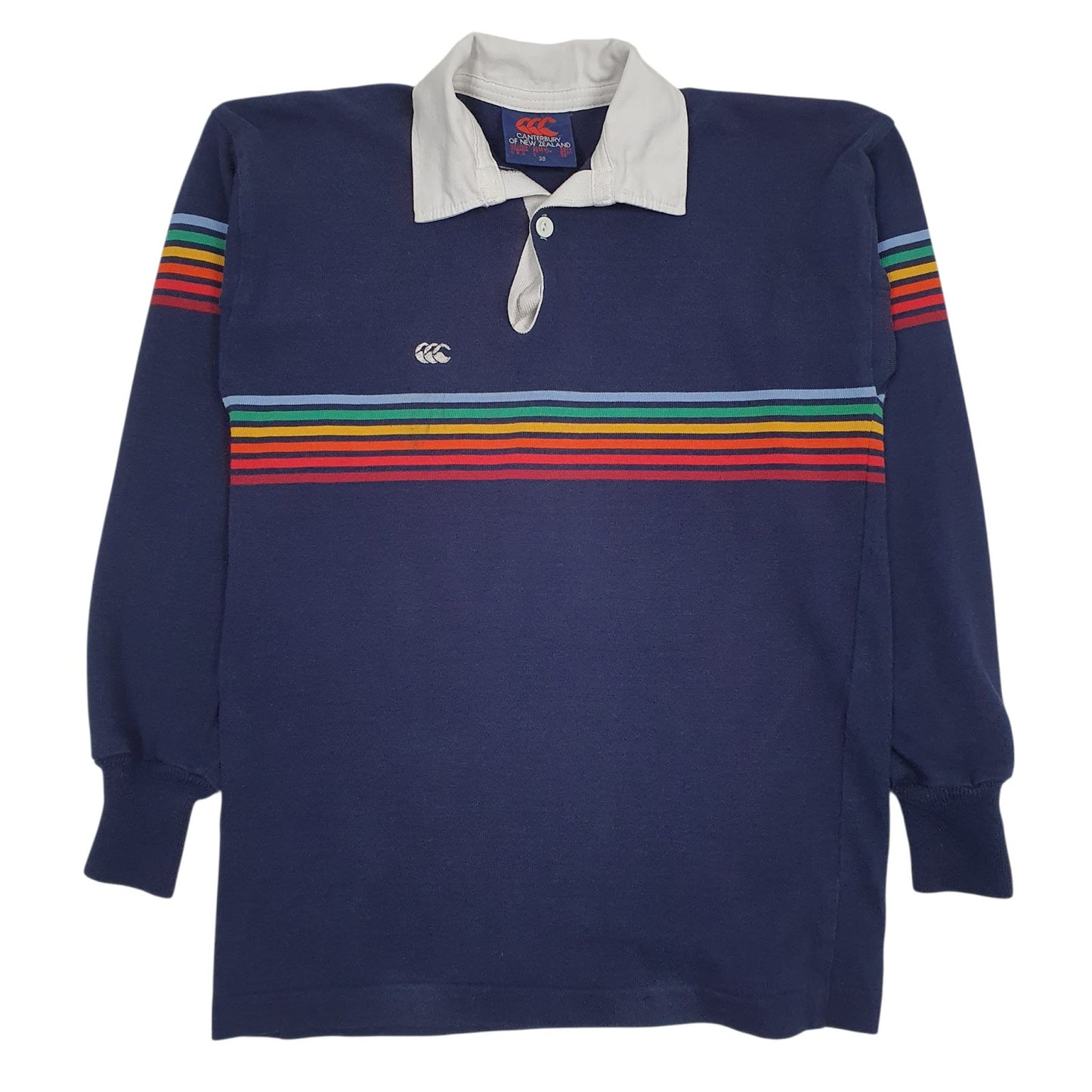 Mens Navy Canterbury Rugby Long Sleeve Polo Shirt