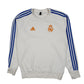 Mens White Adidas Real Madrid Football Crewneck Jumper