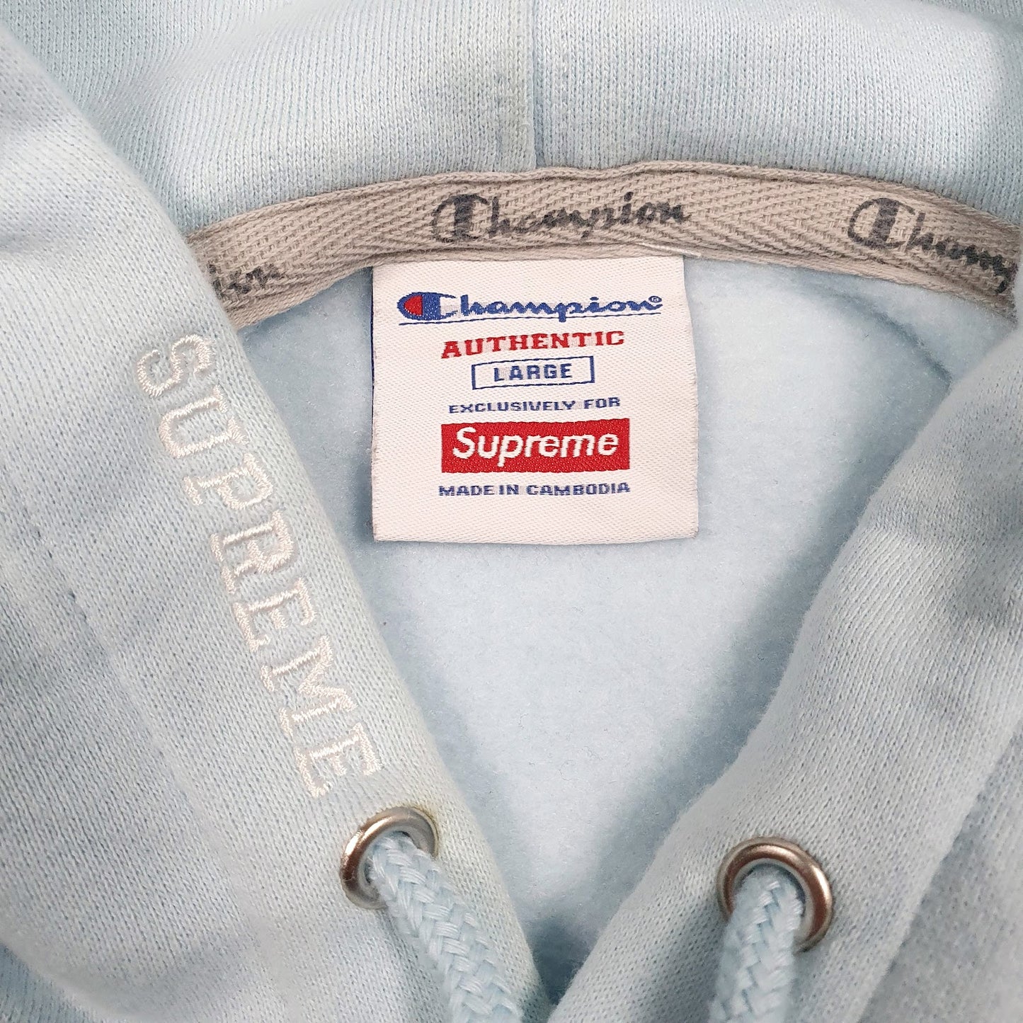 Mens Blue Champion X Supreme  Hoodie Jumper