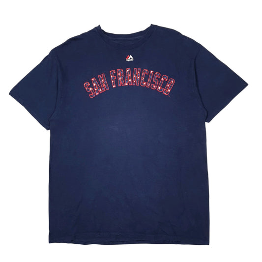 Mens Navy Majestic San Francisco Giants MLB Baseball Bumgarner Short Sleeve T Shirt