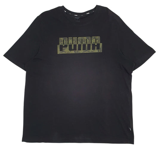 Mens Black Puma Spellout Short Sleeve T Shirt