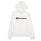 Mens White Champion Spellout Hoodie Jumper