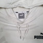 Mens White Puma  Hoodie Jumper