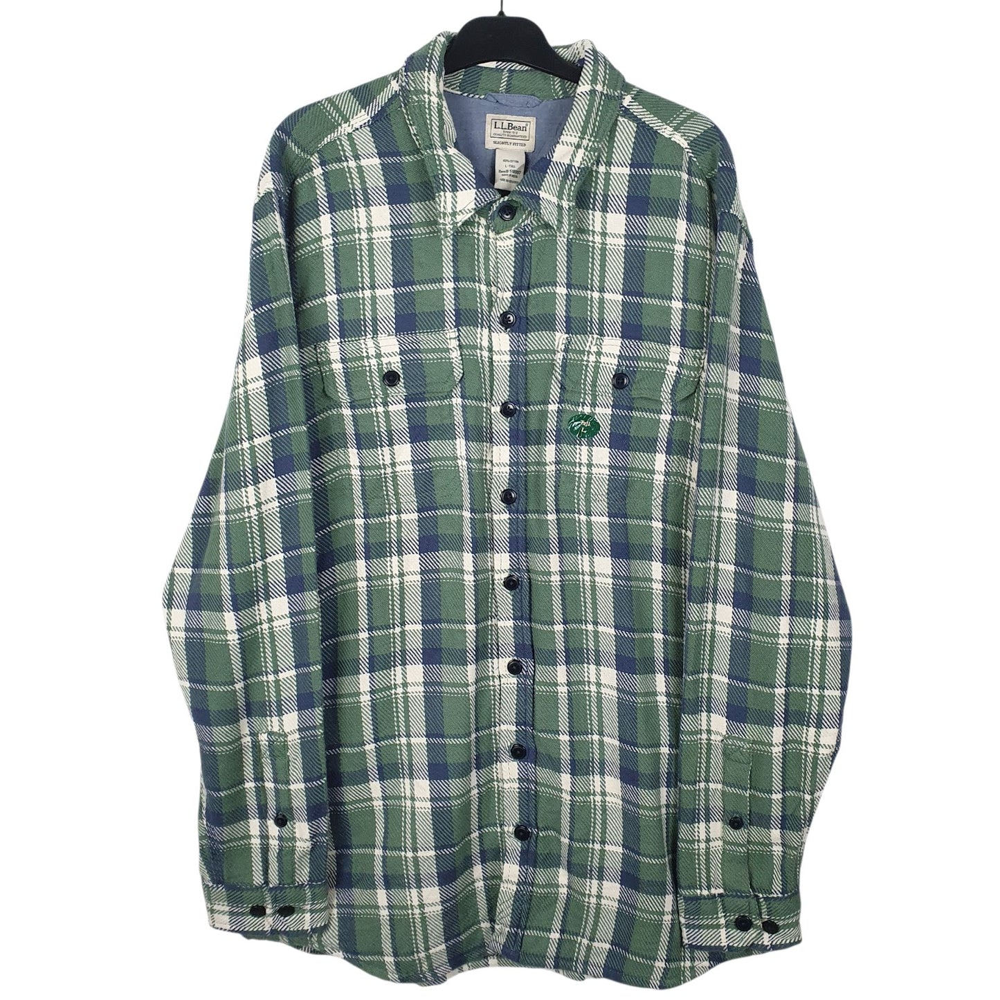 Mens Green L.L.Bean Flannel Long Sleeve Shirt