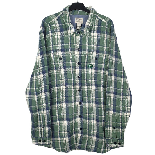 Mens Green L.L.Bean Flannel Long Sleeve Shirt