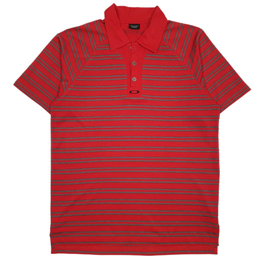 Mens Red Oakley Golf Short Sleeve Polo Shirt