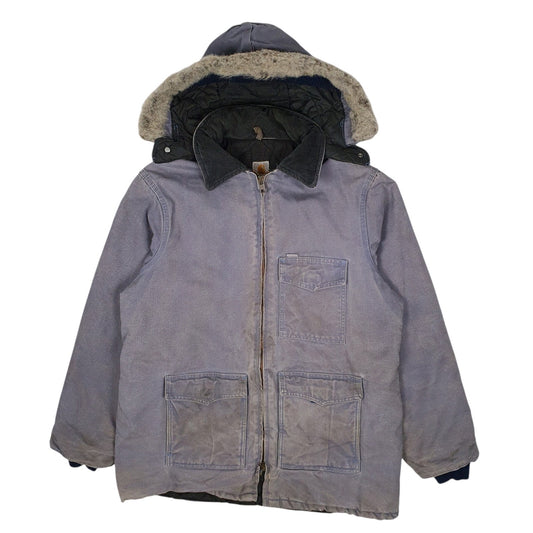 Mens Blue Carharrt Field Chore Workwear Full Zip Coat