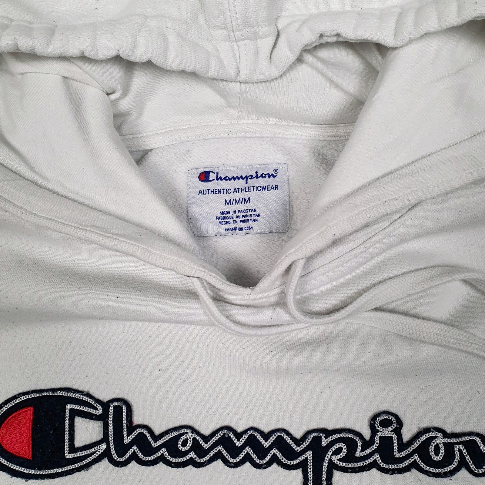 Mens White Champion  Hoodie Jumper