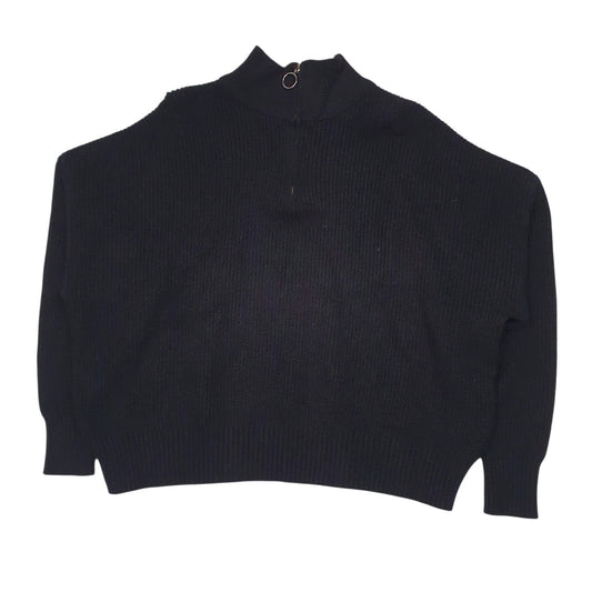 Womens Black Pizza Italia  Quarter Zip Jumper