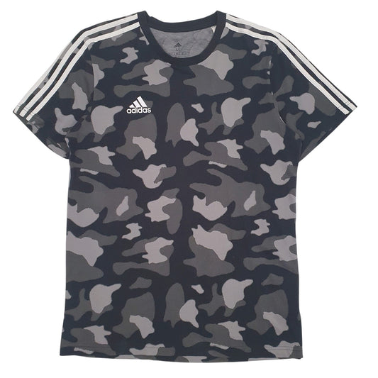 Mens Grey Adidas Camo Short Sleeve T Shirt