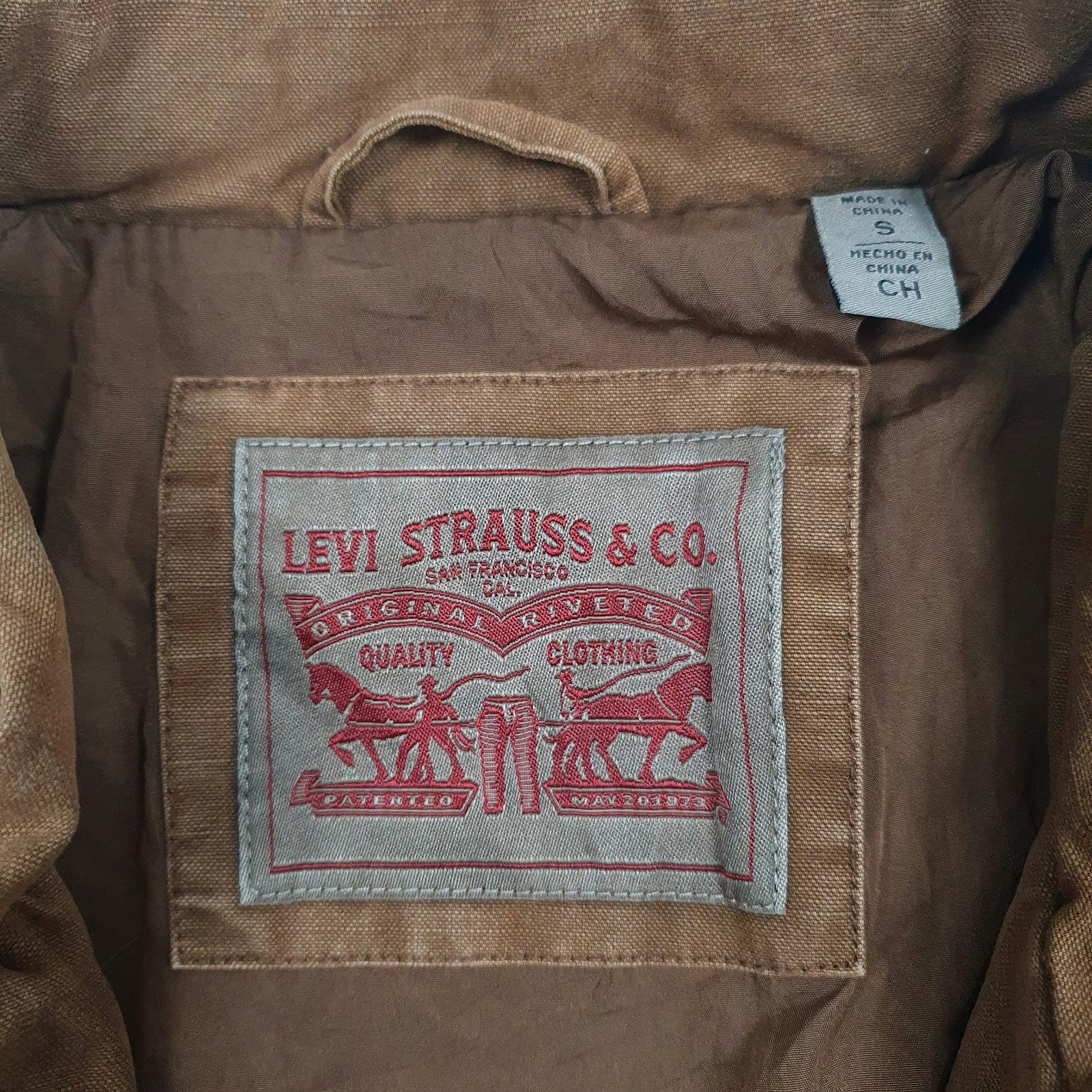 Mens Brown Levis   Coat
