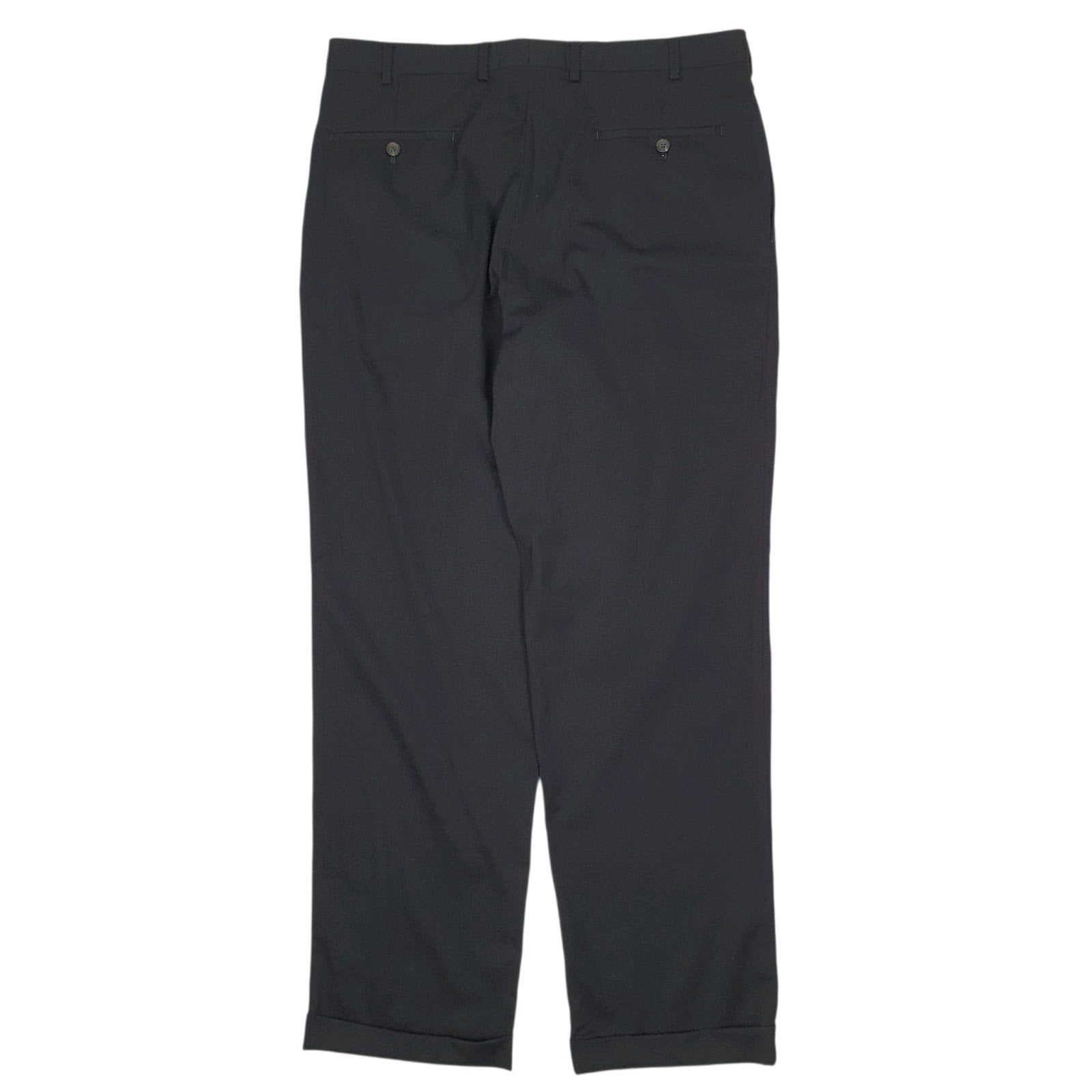 Mens Black Ralph Lauren Double Pleated  Trousers