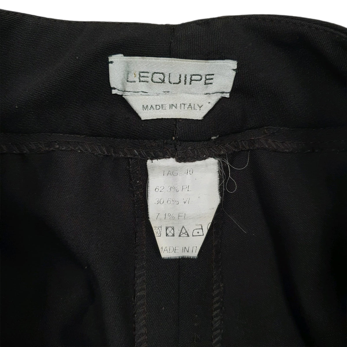 Womens Black L Equipe Made In Italy  Trousers