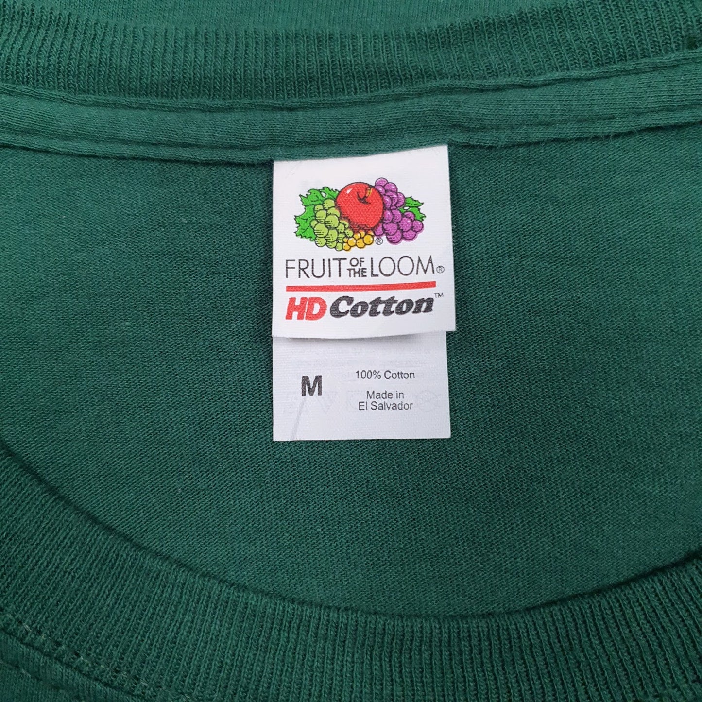 Mens Green Fruit Of The Loom   T Shirt