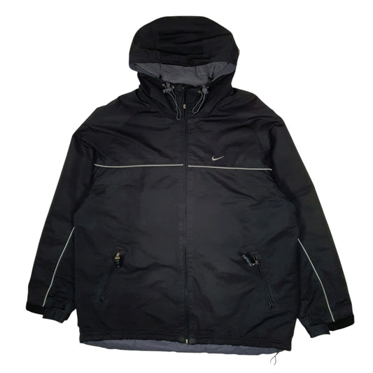 Mens Black Nike Vintage 2000s Windbreaker Fleece Lined  Coat