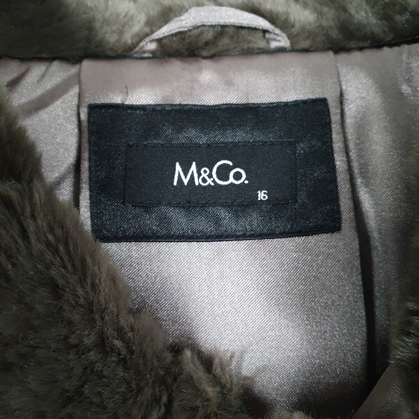 Womens Grey M&Co Faux Fur  Coat