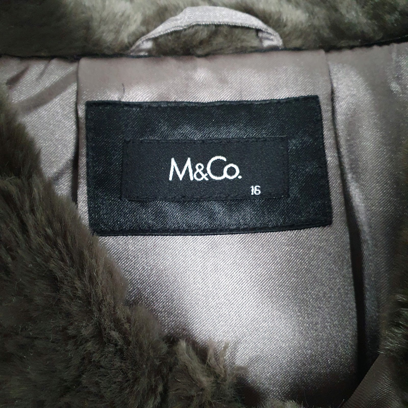 Womens Grey M&Co Faux Fur  Coat