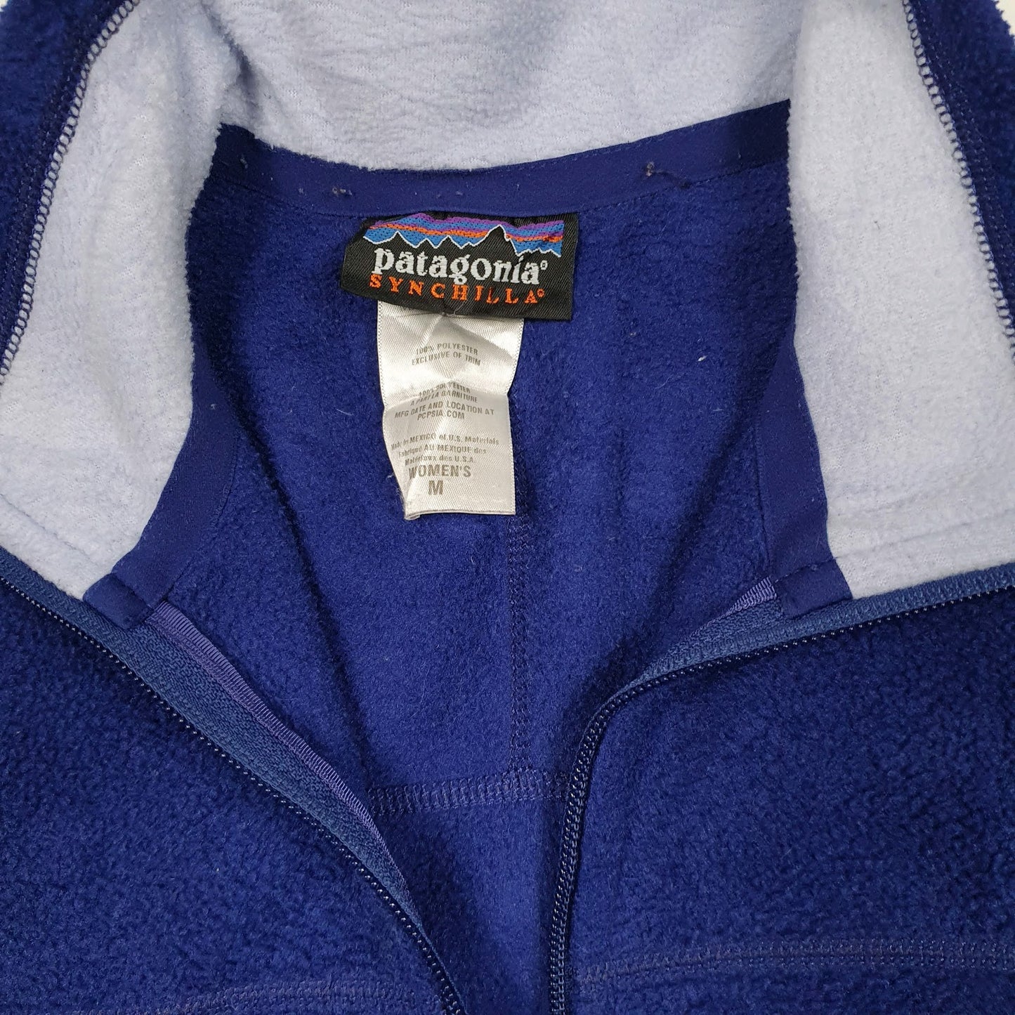 Womens Blue Patagonia Synchilla Lightweight Quarter Zip Jumper
